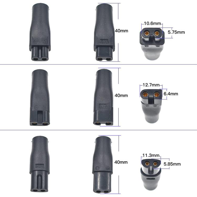 8pcs / Set DC 5.5 x 2.1mm Female to Shaver Interface Charging Adapter Converter