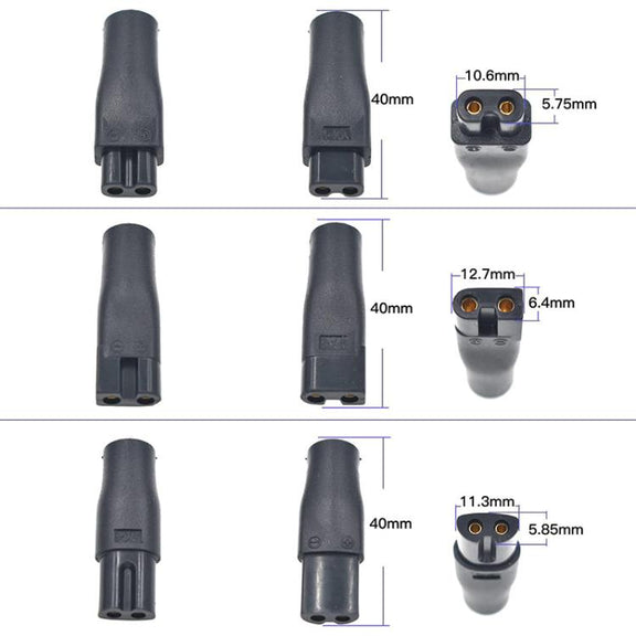 7pcs / Set DC 5.5 x 2.1mm Female to Shaver Interface Charging Adapter Converter