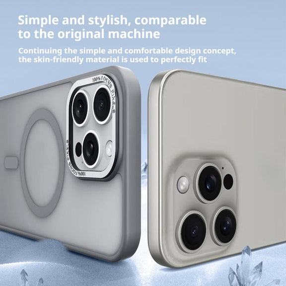 For iPhone 17 Air Kalebol Metal Lens Frame MagSafe Frosted PC Phone Case(Frosted White)