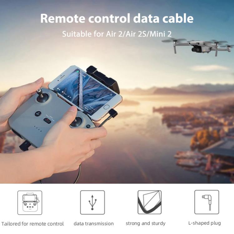 BRDRC Data Cable for DJI Mavic Air 2 / Air 2S / Mini 2, Type:30cm Type-C to 8 Pin