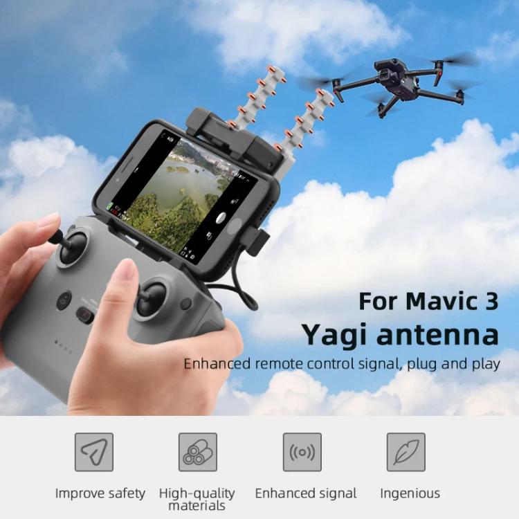 For DJI Mavic 3 / Air 2 / Air 2S / Mini 2 BRDRC Remote Controller Copper Yagi-Uda Antenna Signal Enhancer(Black)
