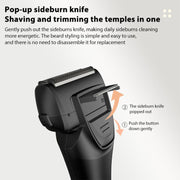 Full Body Washable LED Digital Display Reciprocating Electric Shaver(Exclusive Black + 1 Set of Blades)