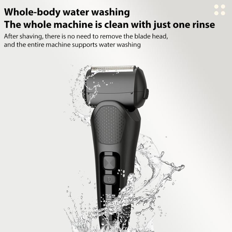 Full Body Washable LED Digital Display Reciprocating Electric Shaver(Exclusive Black)
