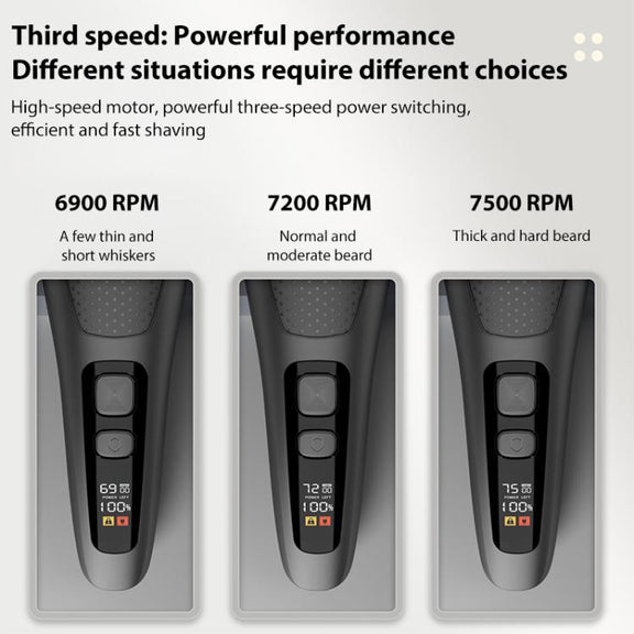 Full Body Washable LED Digital Display Reciprocating Electric Shaver(Exclusive Black + 1 Set of Blades)