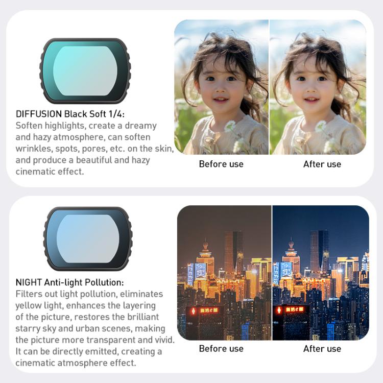For DJI Osmo Pocket 3 Camera Lens Filter, Filter:0.72X Wide Lens