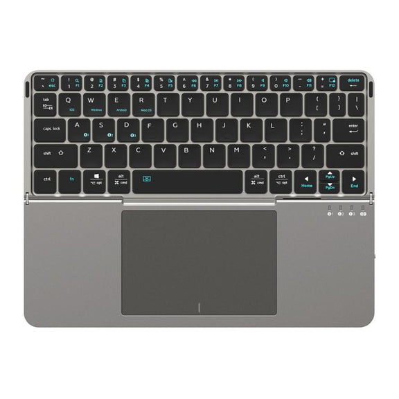 DUX DUCIS OK Fold Series Two-fold Touch Wireless Bluetooth Keyboard Tablet Leather Case(Black)