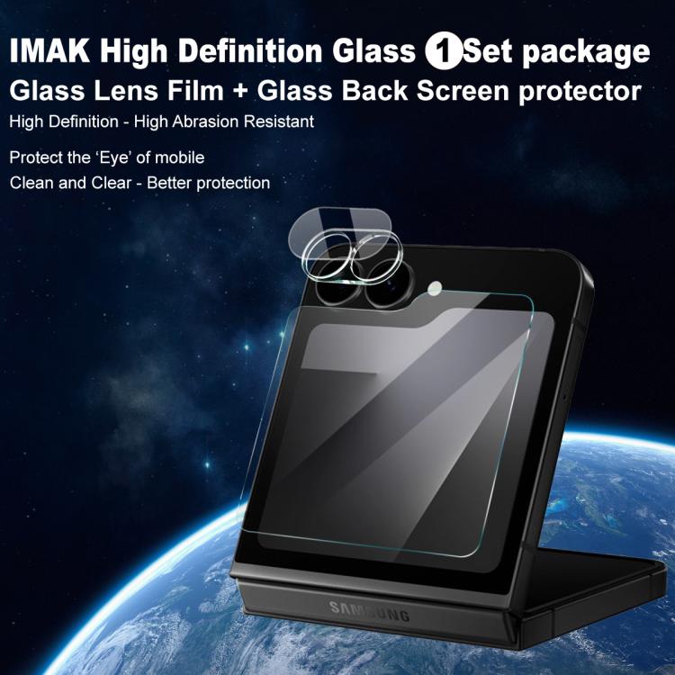 For Samsung Galaxy Z Flip7 FE 1 Sets imak Lens Film + Glass Rear Screen Sticker