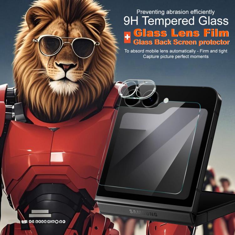 For Samsung Galaxy Z Flip7 FE 1 Sets imak Lens Film + Glass Rear Screen Sticker