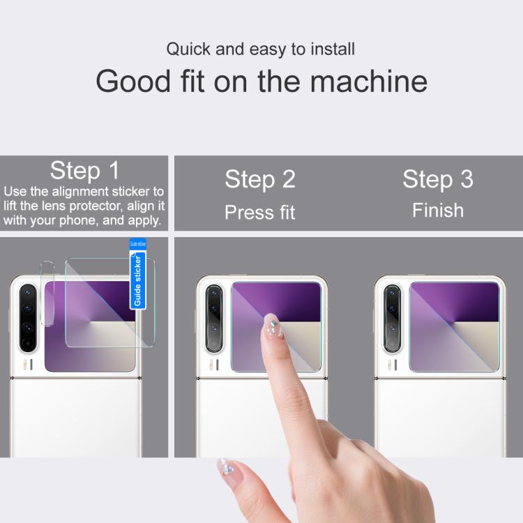 For Samsung Galaxy Z Flip7 FE 1 Sets imak Lens Film + Glass Rear Screen Sticker
