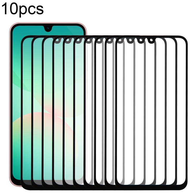 For Samsung Galaxy A26 SM-A266B 10pcs Front Screen Outer Glass Lens with OCA Optically Clear Adhesive