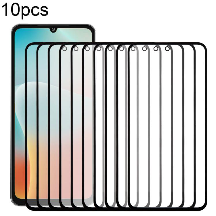 For Samsung Galaxy M06 SM-M066B 10pcs Front Screen Outer Glass Lens with OCA Optically Clear Adhesive