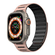 For Apple Watch 46mm / 49mm / 45mm / 44mm Cylinder Magnetic Two-color Loop Silicone Watch Band(Pink Black) - free shipping - PMC TechLife - Order now!