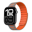 For Apple Watch 42mm / 41mm / 40mm / 38mm Cylinder Magnetic Two-color Loop Silicone Watch Band(Grey Orange) - free shipping - PMC TechLife - Order now!