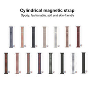 For Apple Watch 46mm / 49mm / 45mm / 44mm Cylinder Magnetic Two-color Loop Silicone Watch Band(Starlight)