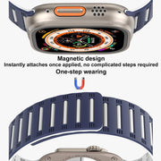 For Apple Watch 42mm / 41mm / 40mm / 38mm Cylinder Magnetic Two-color Loop Silicone Watch Band(Black)