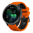 For Garmin Forerunner 970 Two Color Steel Buckle Silicone Watch Band(Orange Black) - free shipping - PMC TechLife - Order now!