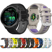 For Garmin Forerunner 970 Two Color Steel Buckle Silicone Watch Band(Black Grey)