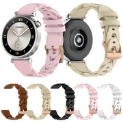 18mm Rose Gold Buckle Twist Leather Watch Band(White)