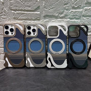 For iPhone 15 Pro Max Metal Frameless 360 Degree Rotation Holder MagSafe Phone Case(Titanium Color)