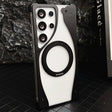 For Samsung Galaxy S24 Ultra 5G Metal Frameless 360 Degree Rotation Holder MagSafe Transparent Phone Case(Black) - free shipping - PMC TechLife - Order now!