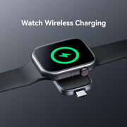 For Apple Watch Series USAMS CD247 USB-C / Type-C Plug Portable Watch Wireless Charger(Metal Gray)