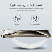 For iPhone 17 Pro Max Frameless Metal Corner Pad Phone Case with Lens Film(Titanium)