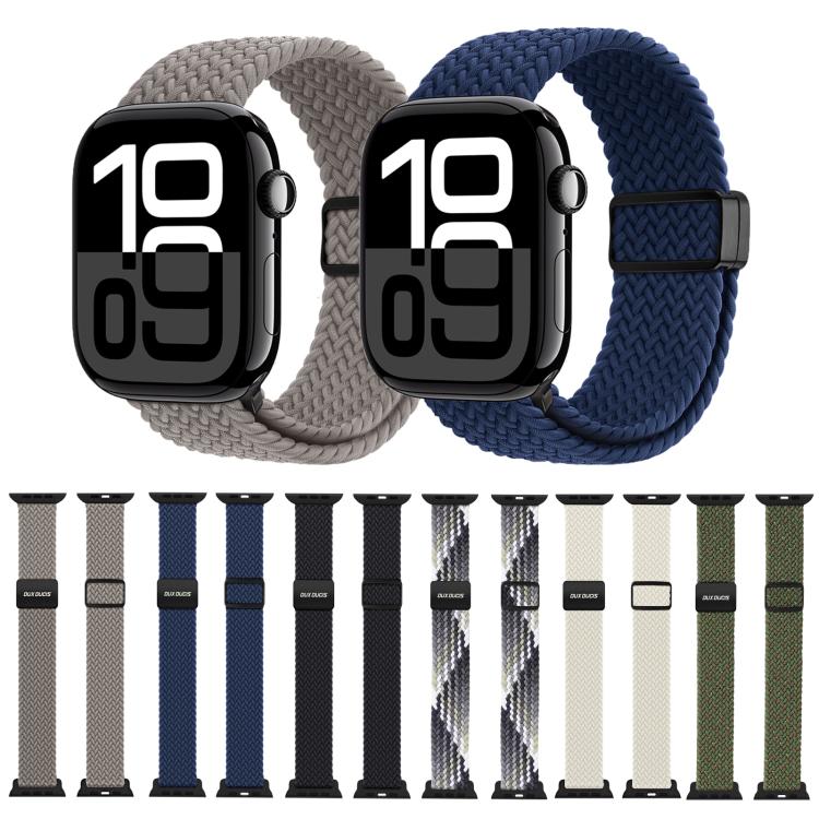For Apple Watch 42 / 44 / 45 / 46 / 49mm DUX DUCIS Mixture Ultra Series Magnetic Buckle Nylon Braided Strap(Midnight)