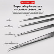 i2C NS Series Super Alloy High Precision Stainless Steel Super Hard Extra Tip Flying Wire Tweezers, Model:NS-03 Extra Hard Tip