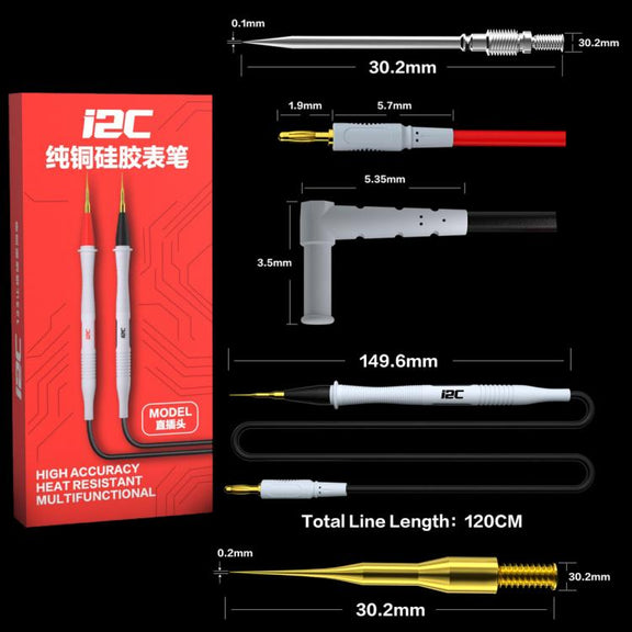 i2C Pure Copper Silicone Probe Detection Pen, Model:Straight Plug