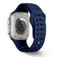 For Apple Watch 46mm / 49mm / 45mm / 44mm Shark Texture Holes Silicone Watch Band(Midnight Blue) - free shipping - PMC TechLife - Order now!