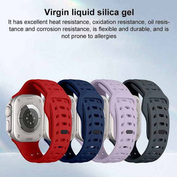 For Apple Watch 46mm / 49mm / 45mm / 44mm Shark Texture Holes Silicone Watch Band(White)