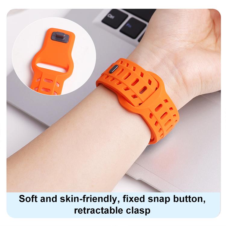 For Apple Watch 46mm / 49mm / 45mm / 44mm Shark Texture Holes Silicone Watch Band(Stone)