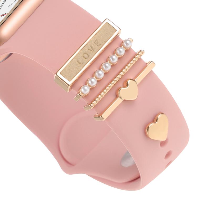 Smart Watch Band Decorative Ring Metal Accessories(Love Heart)