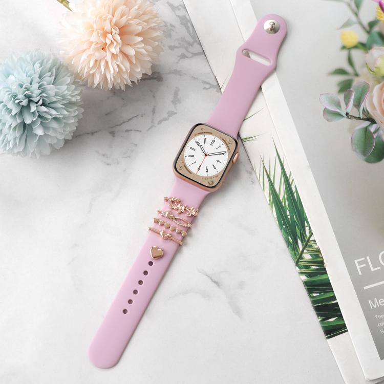 Smart Watch Band Decorative Ring Metal Accessories(Rose Gold Lily)