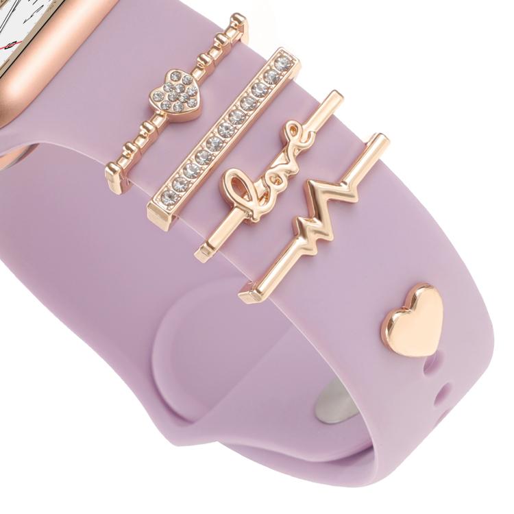 Smart Watch Band Decorative Ring Metal Accessories(Heartbeat)