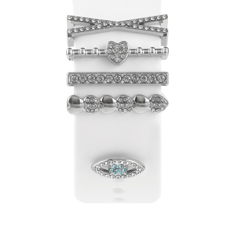 Smart Watch Band Decorative Ring Metal Accessories(Silver Heart Eyes)