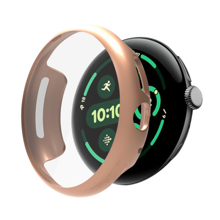 For Google Pixel Watch 3 45mm Integrated Full Coverage TPU Watch Protective Cover(Rose Gold)