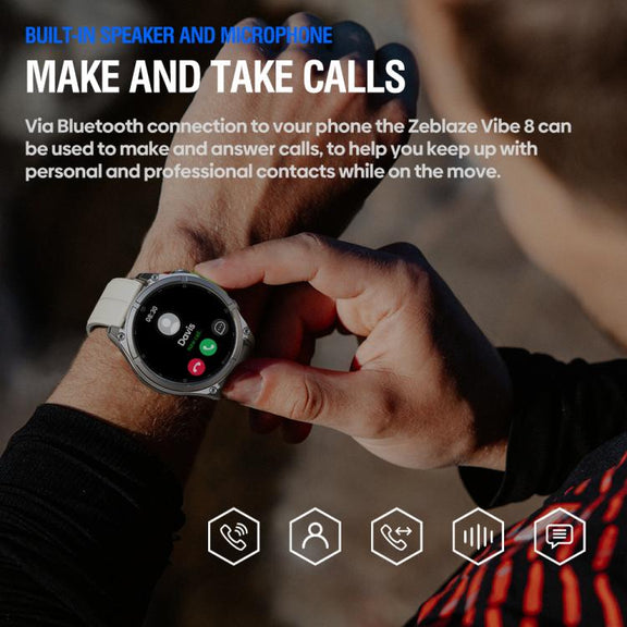 Zeblaze Vibe 8 Rugged Outdoor Smart Watch 1.43 inch Screen 5 ATM & IP69K Built-in Flashlight(Grey)