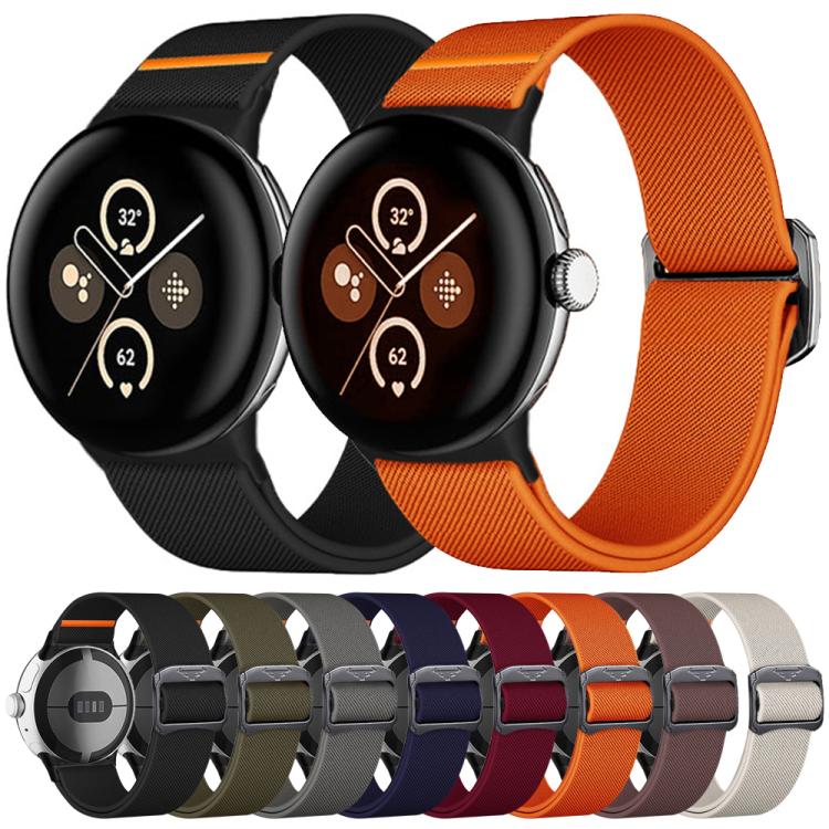 For Google Pixel Watch / Watch2 / Watch3 41mm xDfind Elastic Nylon Watch Band(Dark Blue)