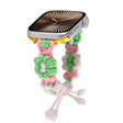 For Apple Watch 46mm / 49mm / 45mm / 44mm Hemp Rope Woven Flowers Drawstring Watch Band(Green White) - free shipping - PMC TechLife - Order now!