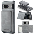 For Google Pixel 7 Fierre Shann 2 in 1 Holder RFID Card Slot Wallet MagSafe Phone Case(Grey) - free shipping - PMC TechLife - Order now!