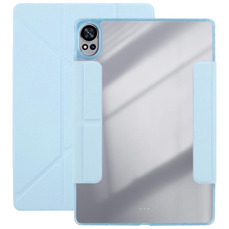 For Huawei MatePad Air 12 2024 Magnetic Detachable Dual-Clasp Acrylic Deformation Leather Tablet Case(Ice Blue)