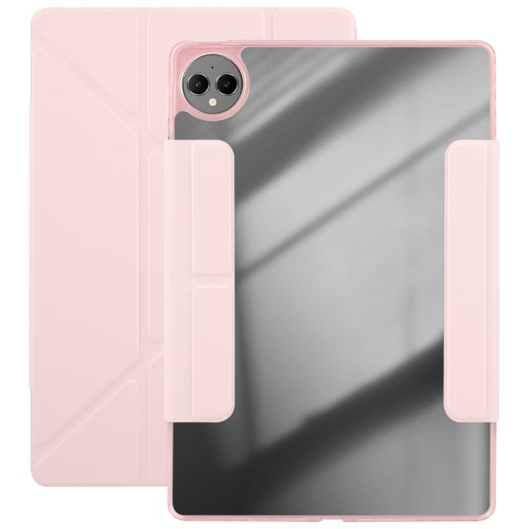 For Huawei MatePad Pro 12.2 2024 Magnetic Detachable Dual-Clasp Acrylic Deformation Leather Tablet Case(Pink)