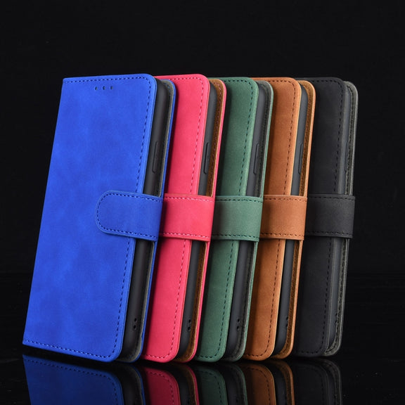 For DOOGEE N20 Pro Solid Color Skin Feel Magnetic Buckle Horizontal Flip Calf Texture PU Leather Case with Holder & Card Slots & Wallet(Blue)