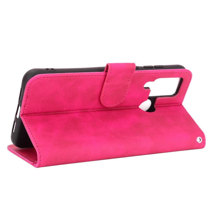 For DOOGEE N20 Pro Solid Color Skin Feel Magnetic Buckle Horizontal Flip Calf Texture PU Leather Case with Holder & Card Slots & Wallet(Rose Red)