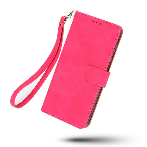 For DOOGEE N20 Pro Solid Color Skin Feel Magnetic Buckle Horizontal Flip Calf Texture PU Leather Case with Holder & Card Slots & Wallet(Rose Red)