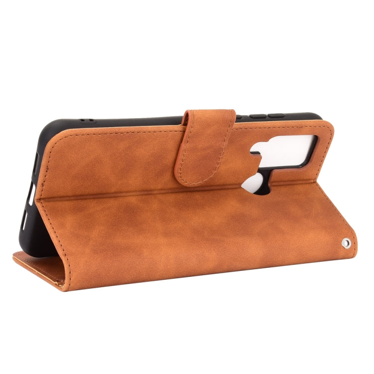 For DOOGEE N20 Pro Solid Color Skin Feel Magnetic Buckle Horizontal Flip Calf Texture PU Leather Case with Holder & Card Slots & Wallet(Brown)
