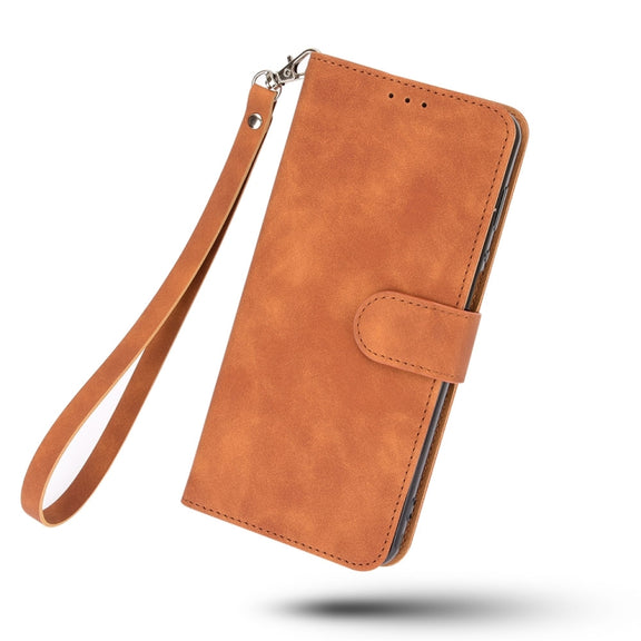 For DOOGEE N20 Pro Solid Color Skin Feel Magnetic Buckle Horizontal Flip Calf Texture PU Leather Case with Holder & Card Slots & Wallet(Brown)