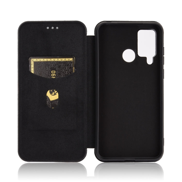 For DOOGEE N20 Pro Carbon Fiber Texture Horizontal Flip TPU + PC + PU Leather Case with Card Slot(Black)