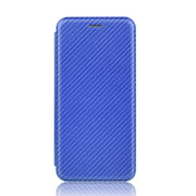 For DOOGEE N20 Pro Carbon Fiber Texture Horizontal Flip TPU + PC + PU Leather Case with Card Slot(Blue)